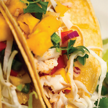 Tilapia Tacos with Simple Mango Salsa