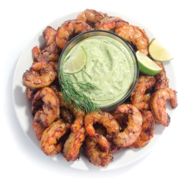 Blackened Shrimp with Avocado Ranch Dip