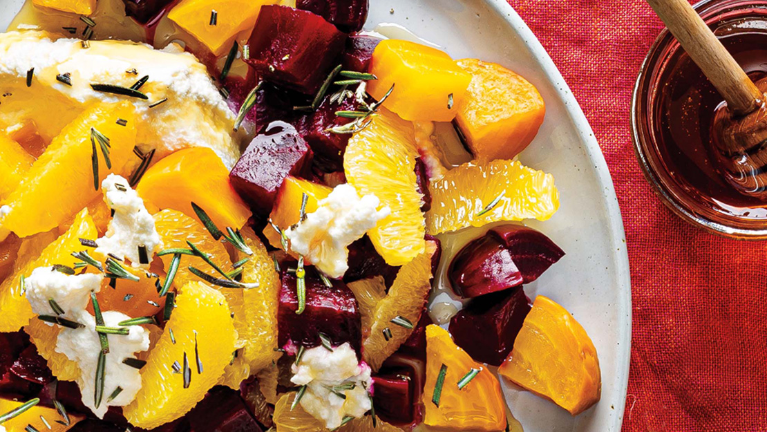 Roasted Beets with Oranges, Ricotta & Honey
