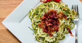 Parmesan Zoodles with Bacon