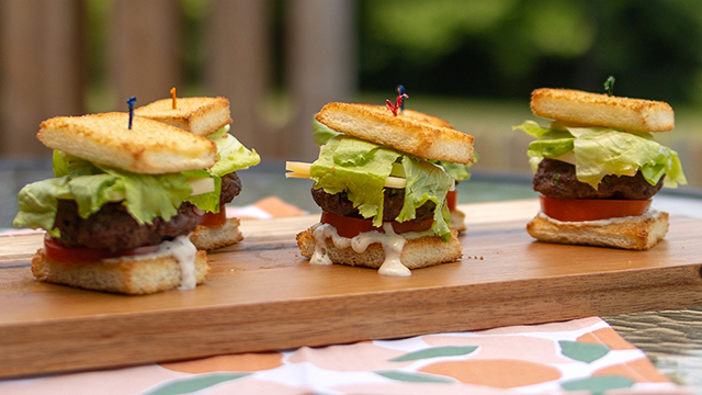 Loaded Caesar Sliders on a Stick