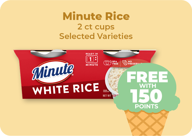 Minute Rice 2ct cups, Selected Varieties