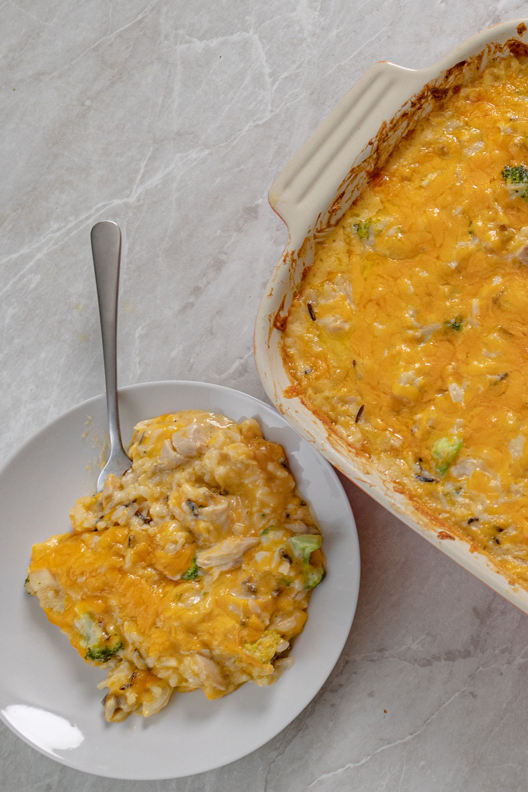 Broccoli, Rice, Cheese, and Chicken Casserole